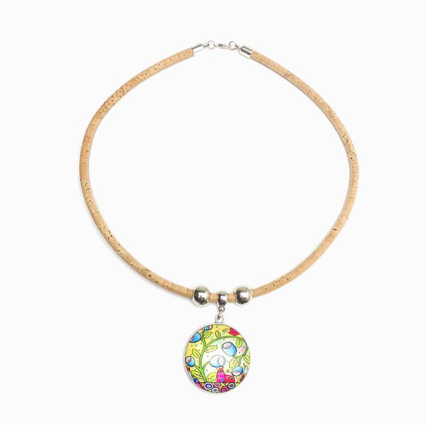 COLAR DE CORTIÇA COM MANDALA ÁRVORE DA VIDA