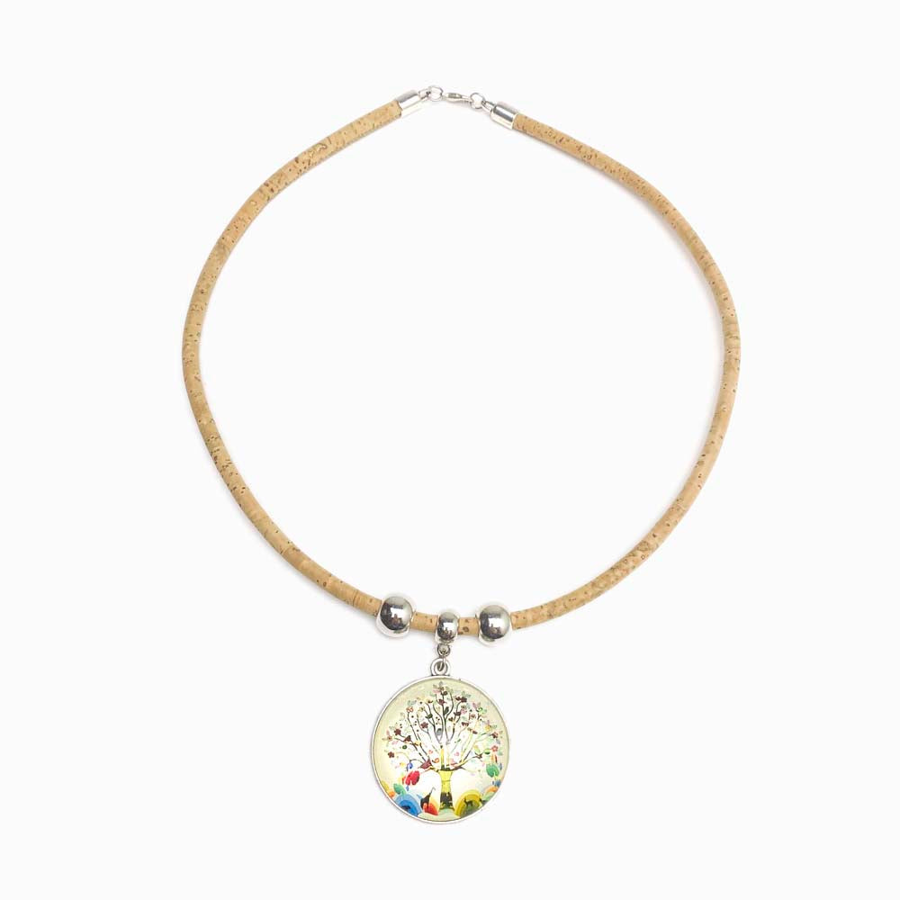 COLAR DE CORTIÇA COM MANDALA ÁRVORE DA VIDA