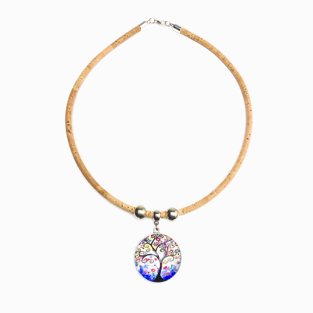 COLAR DE CORTIÇA COM MANDALA ÁRVORE DA VIDA