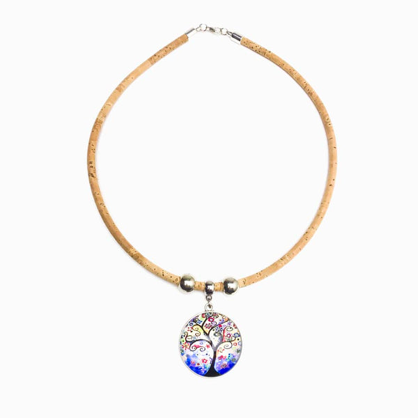 COLAR DE CORTIÇA COM MANDALA ÁRVORE DA VIDA