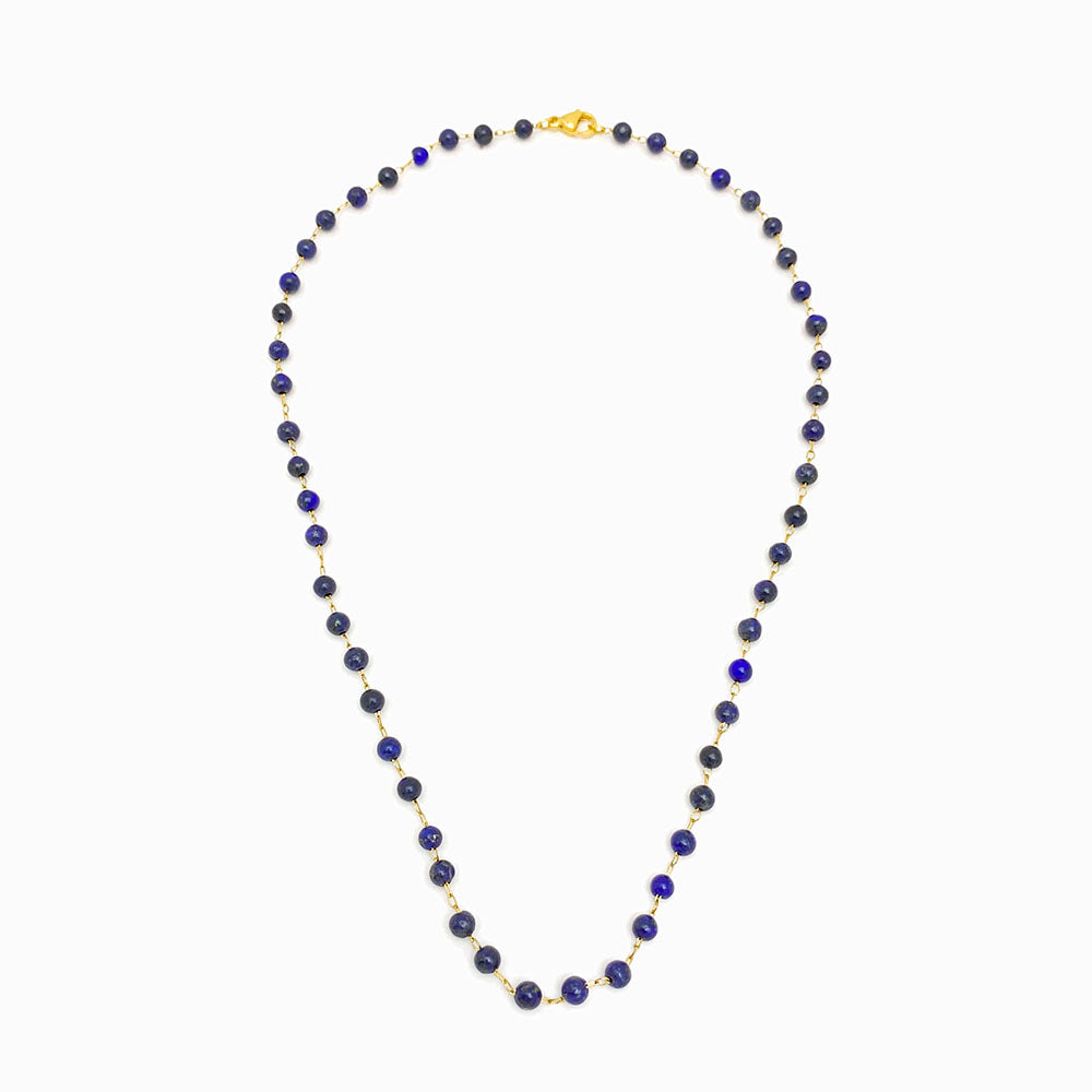 Colar de pedras semipreciosas lápis-lazúli