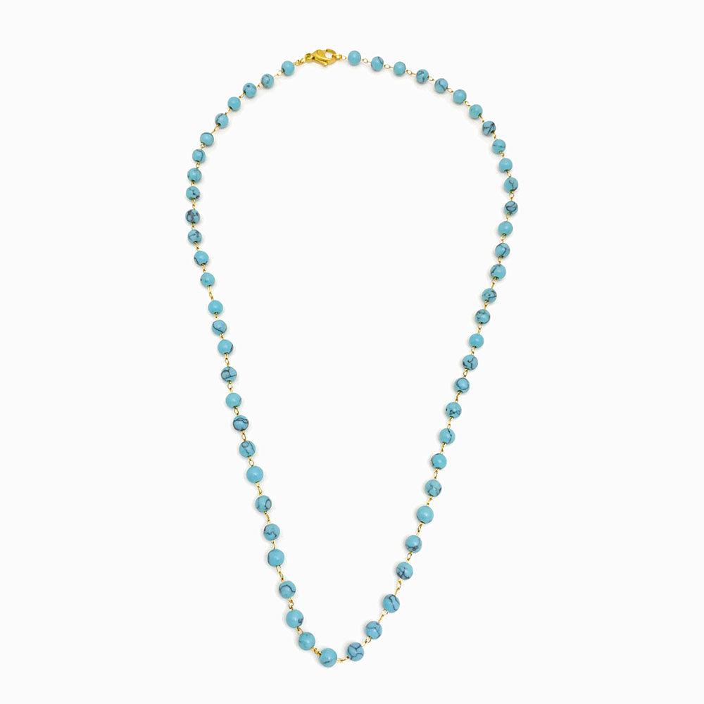 Colar de pedras semipreciosas howlite azul