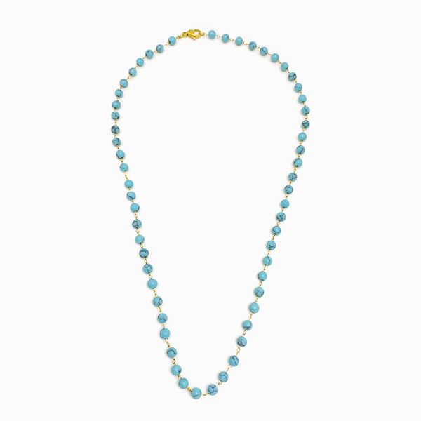 Colar de pedras semipreciosas howlite azul