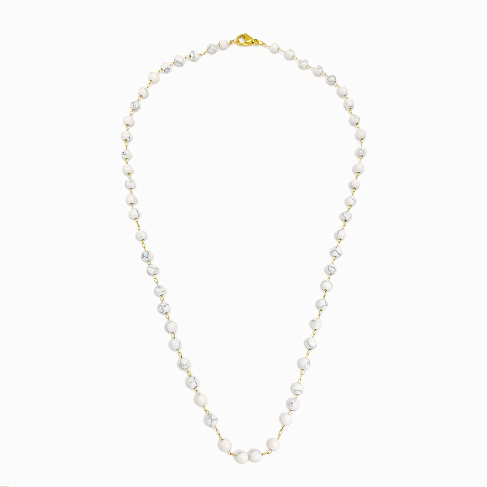 Colar de pedras semipreciosas howlite