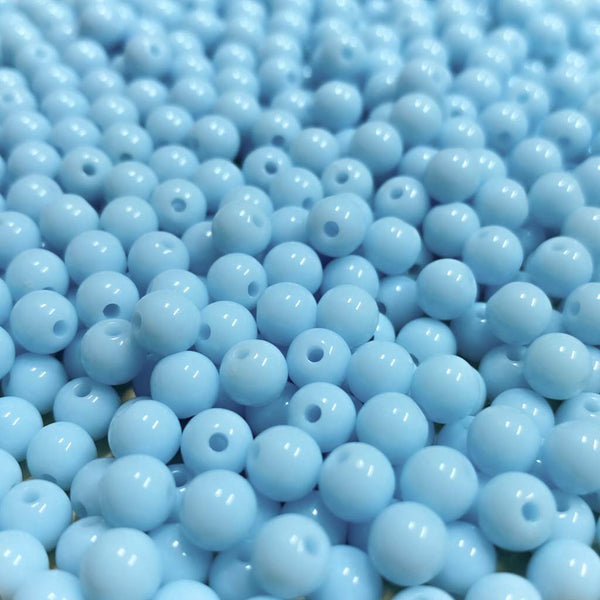 Contas acrílicas 6mm azul bebé