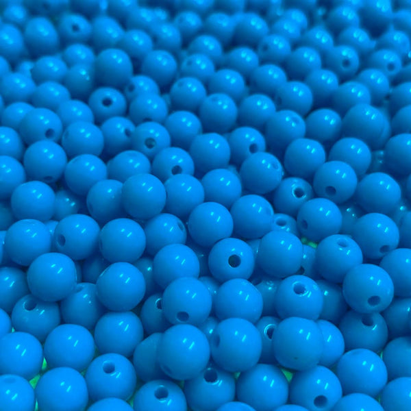 Contas acrílicas 6mm azul celeste