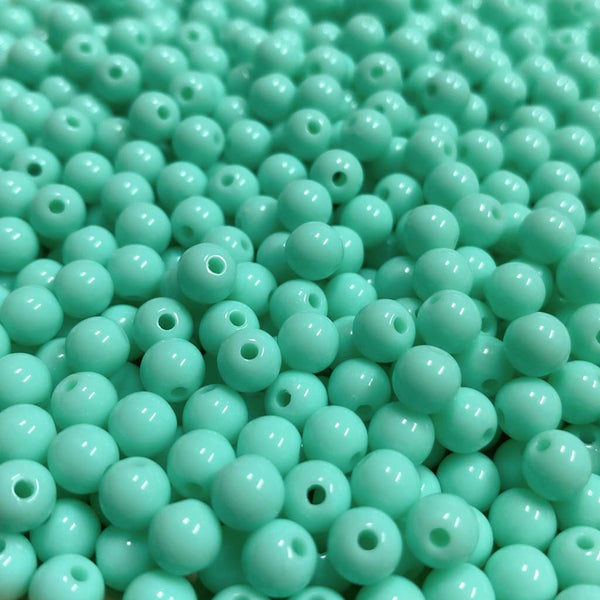 Contas acrílicas 6mm verde água