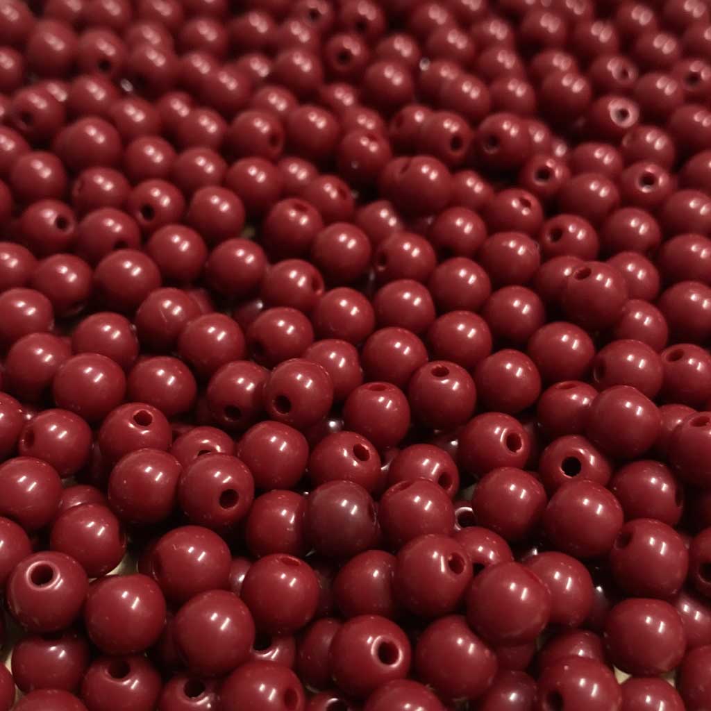 Contas acrílicas 6mm bordô