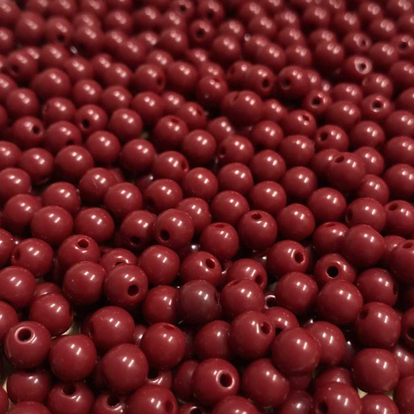 Contas acrílicas 6mm bordô