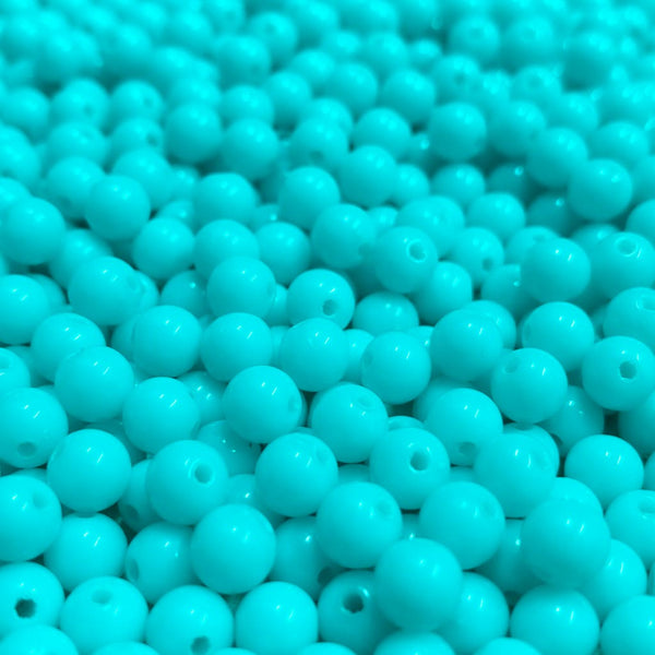 Contas acrílicas 6mm turquesa