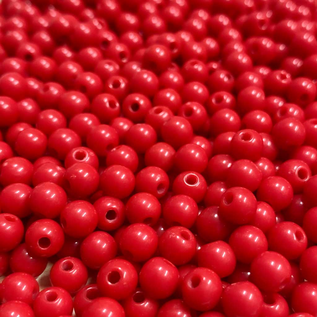 Contas acrílicas 6mm vermelho