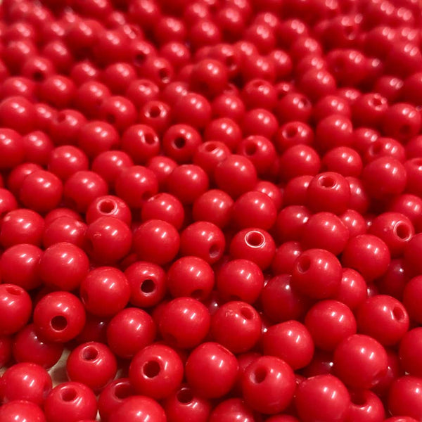 Contas acrílicas 6mm vermelho