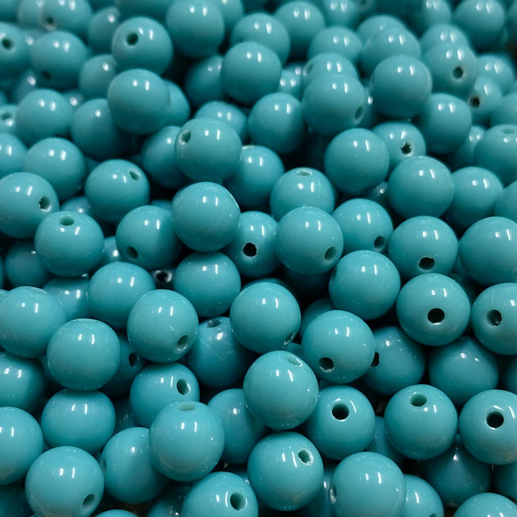 Contas acrílicas 6mm azul água