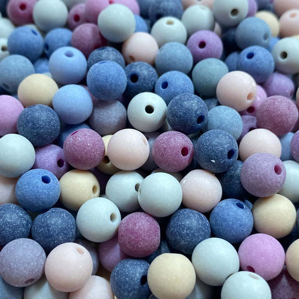 Contas acrílicas fosca 8mm sortidas