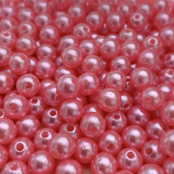 Pérola sintética 8mm rosa vermelho
