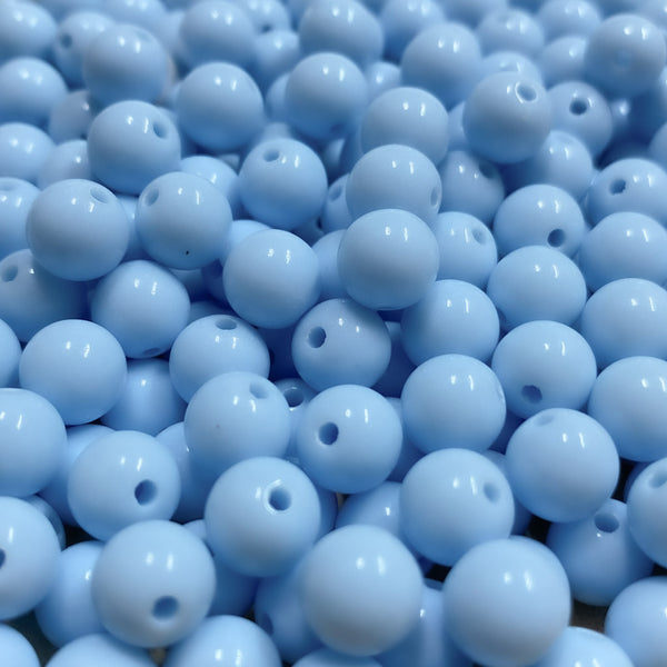 Contas acrílicas 10mm azul bebé