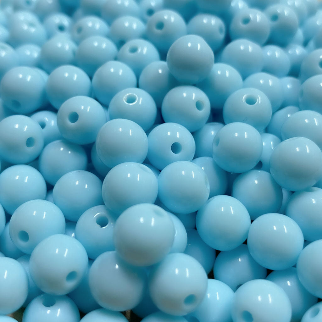 Contas acrílicas 10mm azul claro