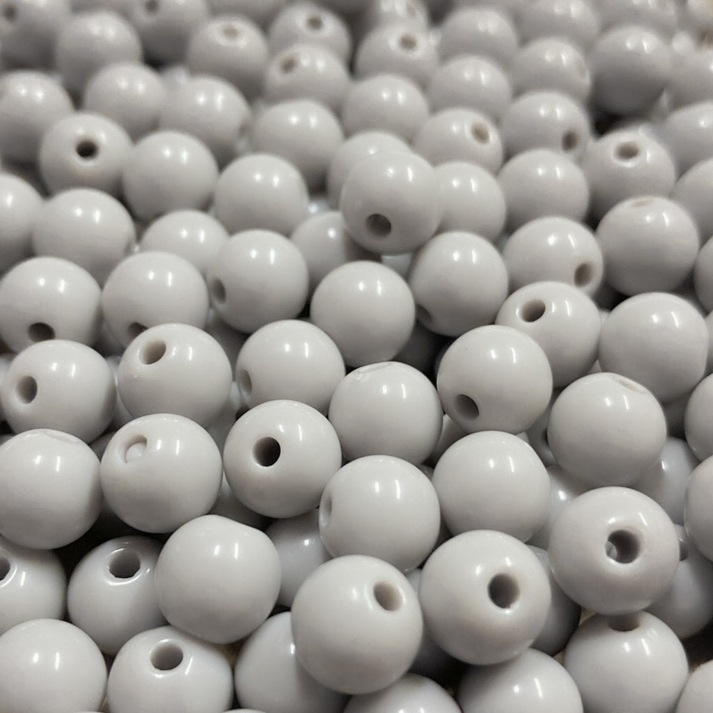 Contas acrílicas 10mm cinza