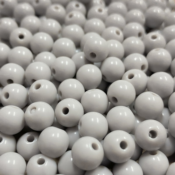 Contas acrílicas 10mm cinza
