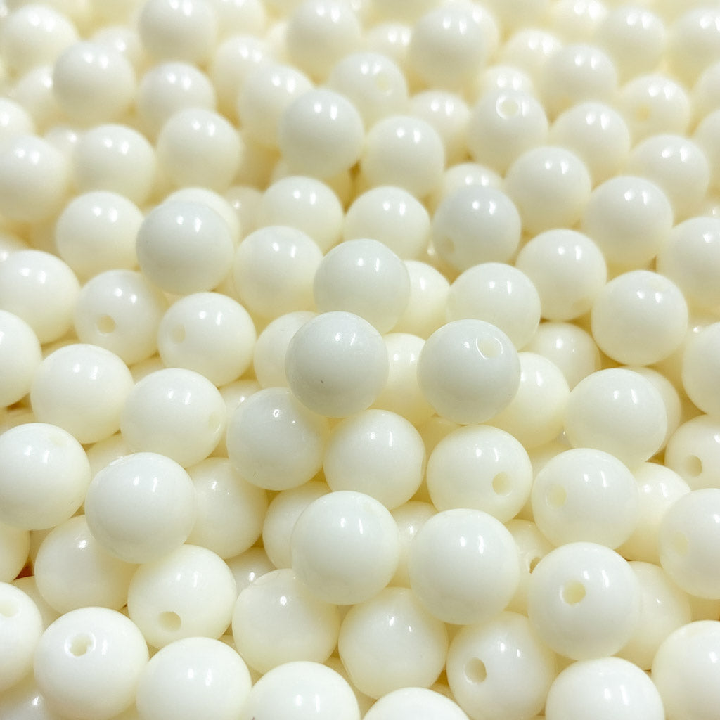 Contas acrílicas 10mm creme