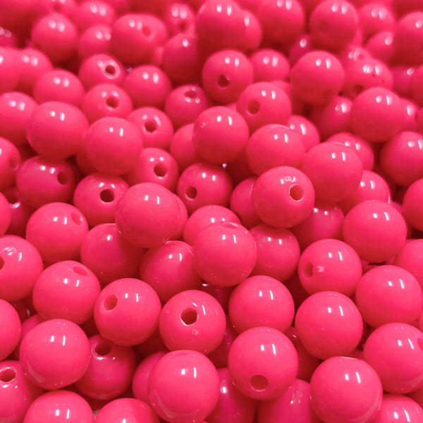 Contas acrílicas 8mm rosa forte