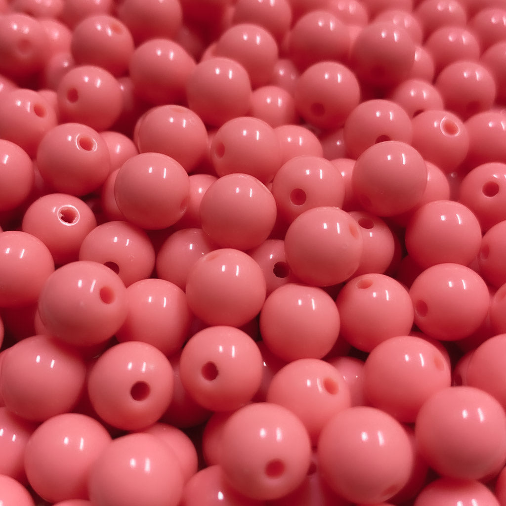 Contas acrílicas 10mm rosa vermelho