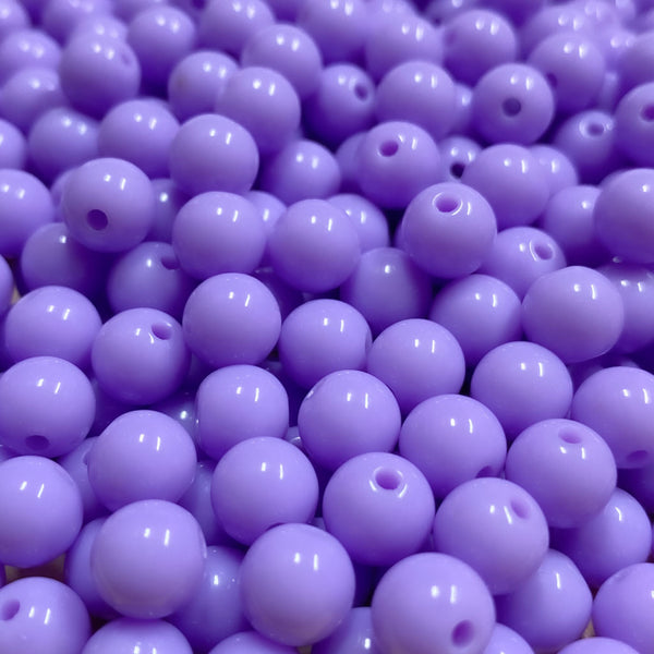 Contas acrílicas 10mm roxo claro
