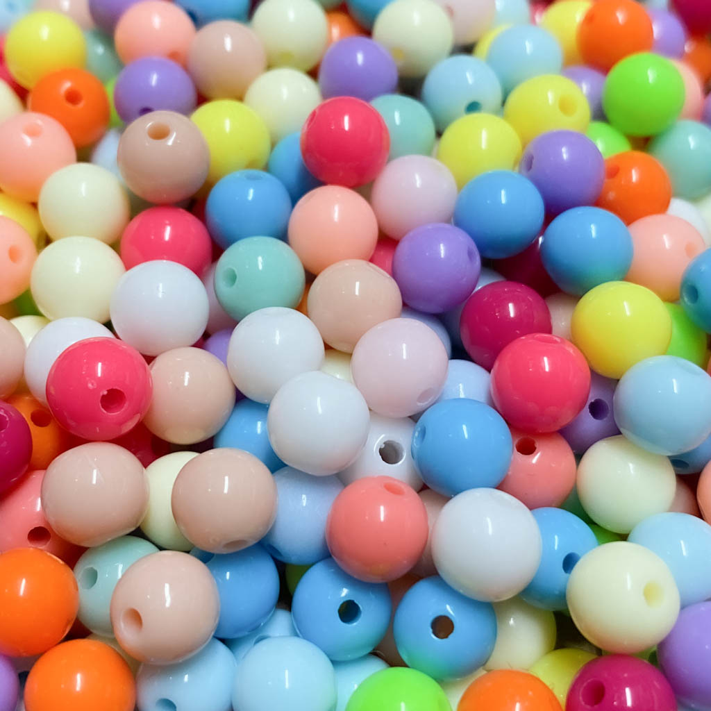 Contas acrílicas 10mm sortidas