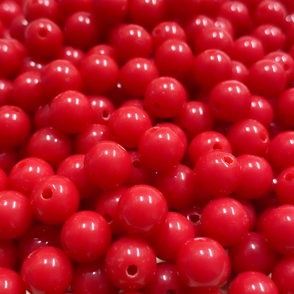 Contas acrílicas 8mm vermelho