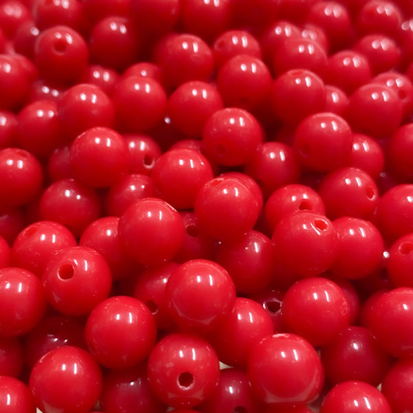 Contas acrílicas 8mm vermelho