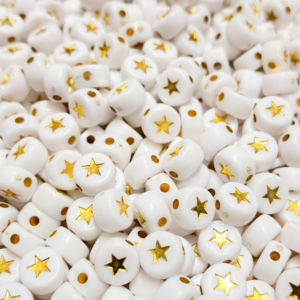 Contas acrílicas com estrela
