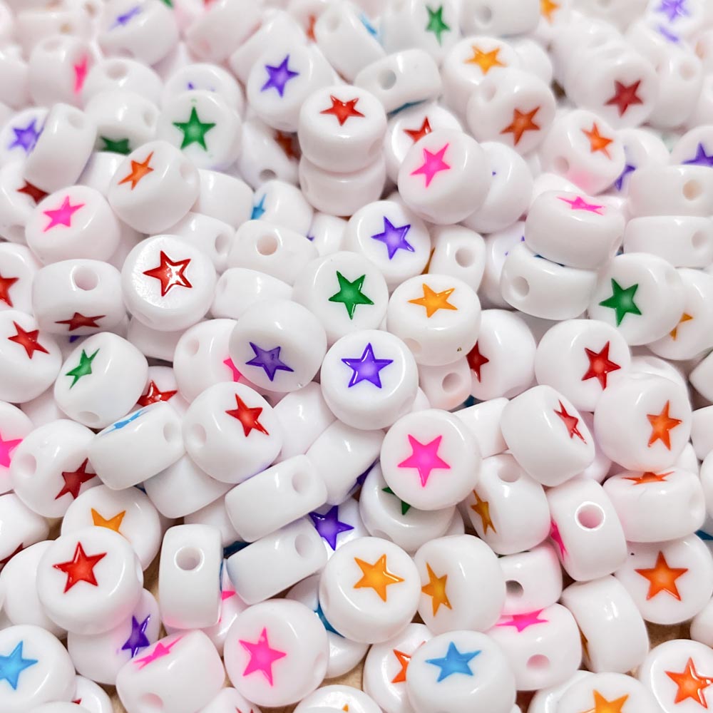 Contas acrílicas com estrela