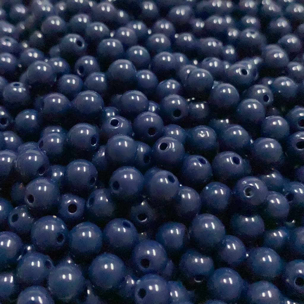 Contas acrílicas 6mm azul marinho