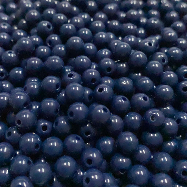 Contas acrílicas 6mm azul marinho