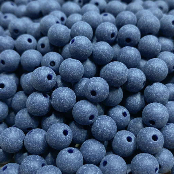 Contas acrílicas fosca 8mm azul profundo