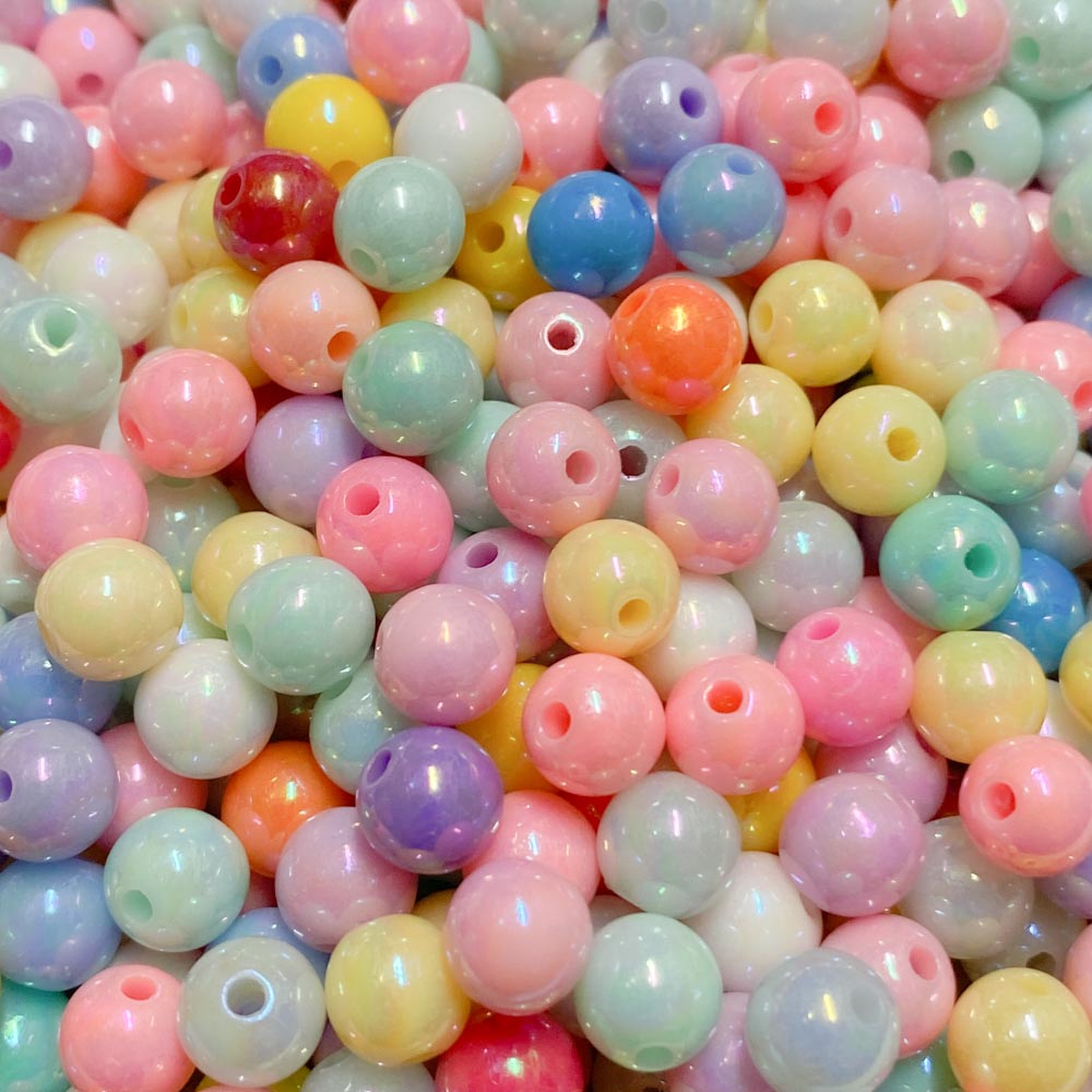 Contas acrílicas com efeito asa de borboleta 8mm