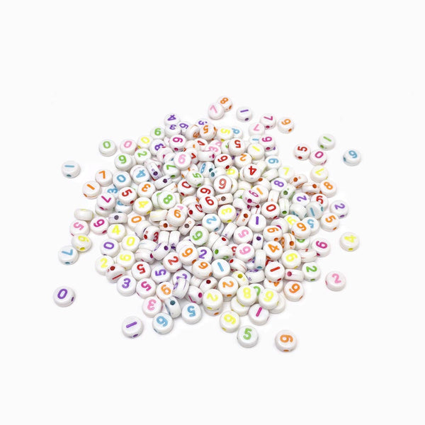 Contas acrílicas com números