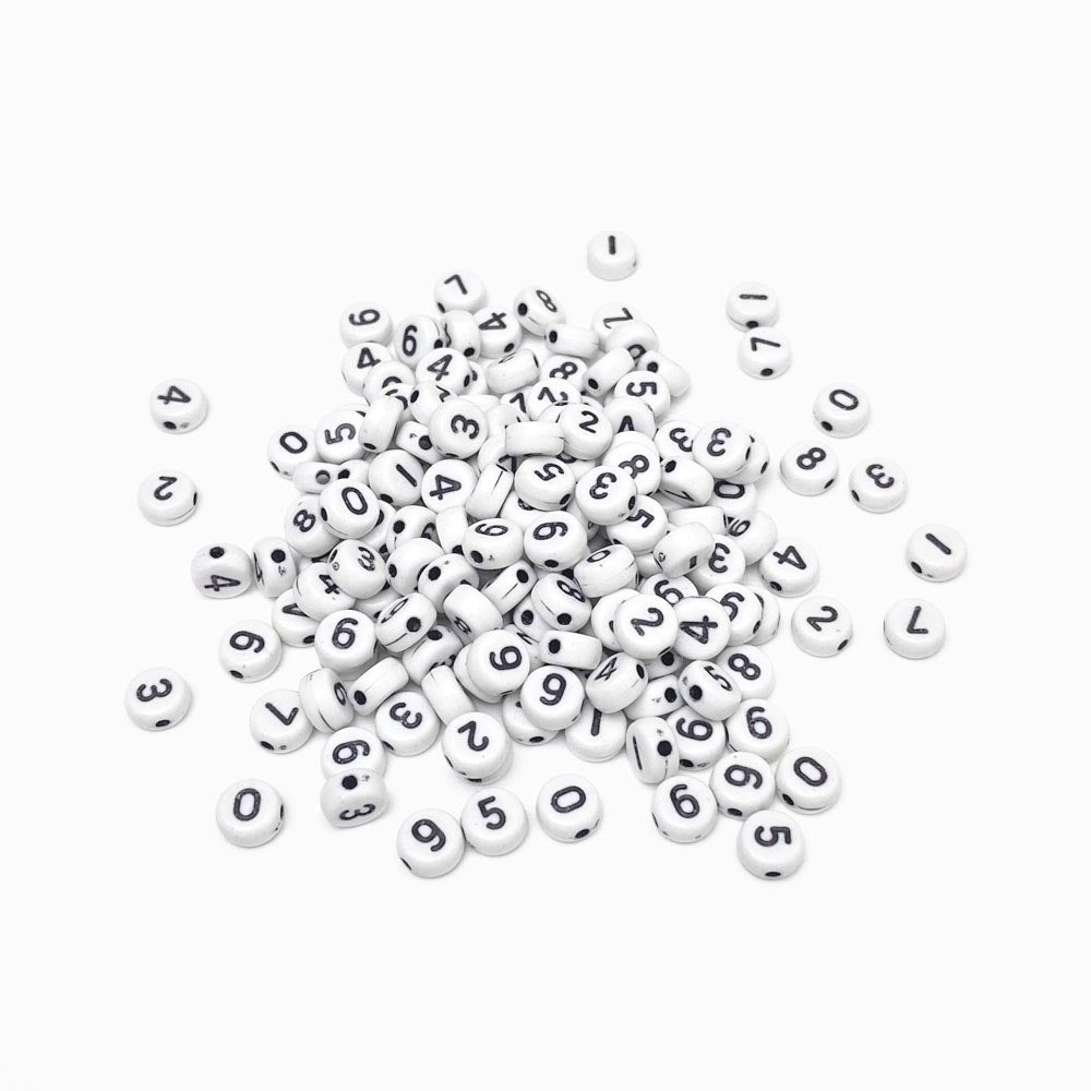 Contas acrílicas com números