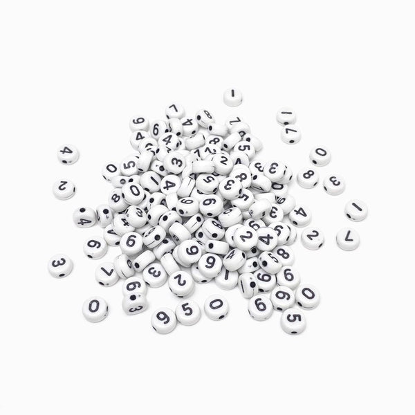 Contas acrílicas com números