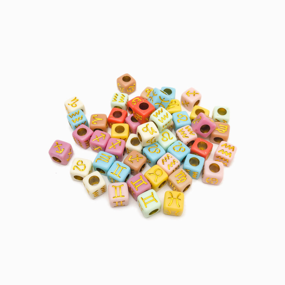 Contas acrílicas com signo