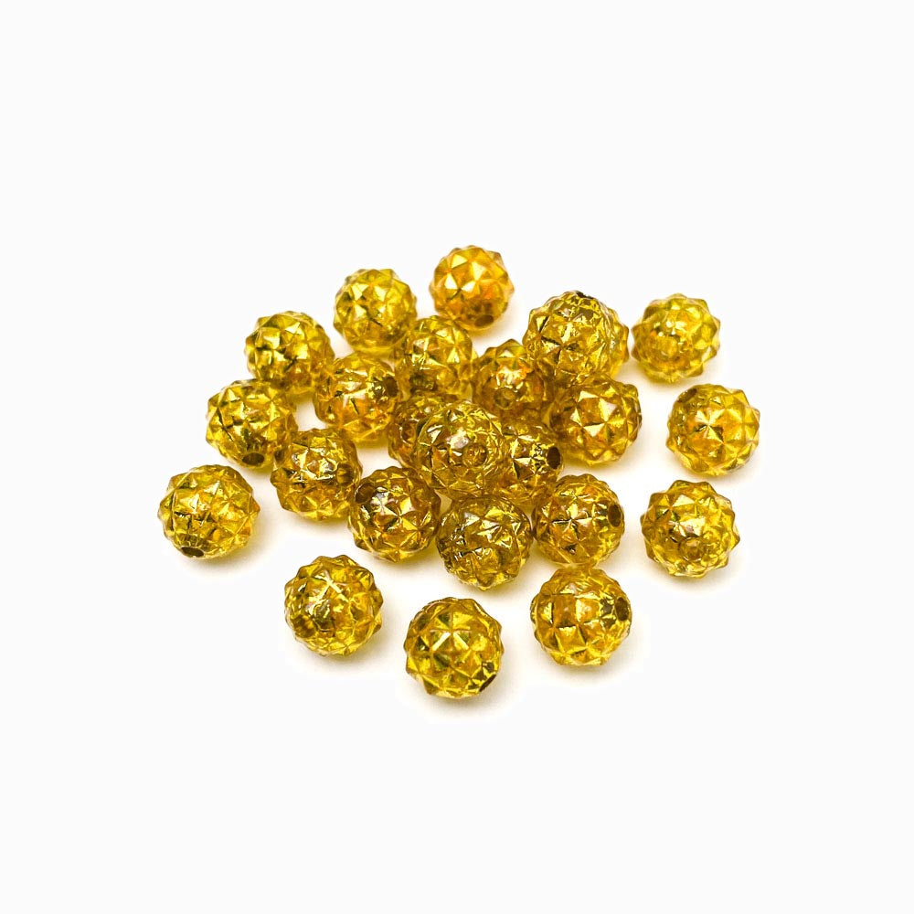 Contas acrílicas facetadas 8mm dourado