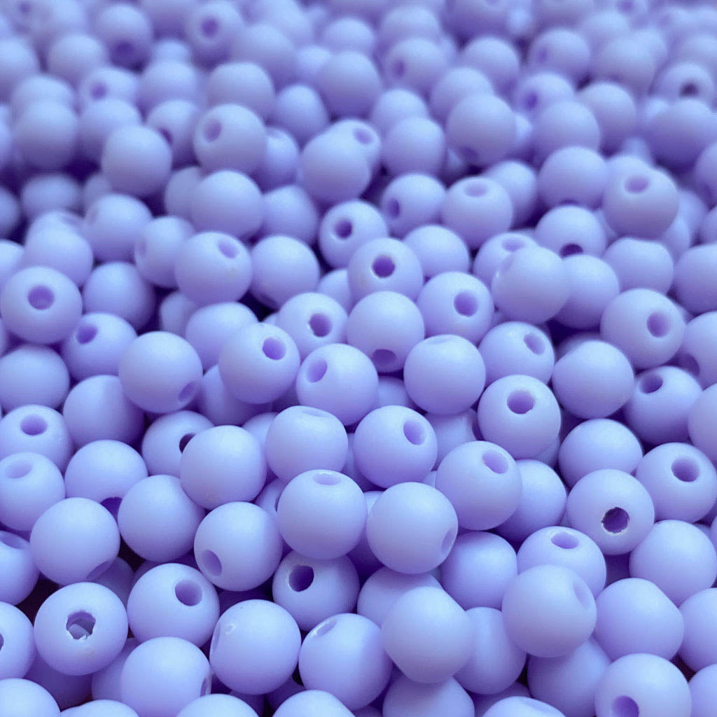 Contas acrílicas fosca 6mm lavanda