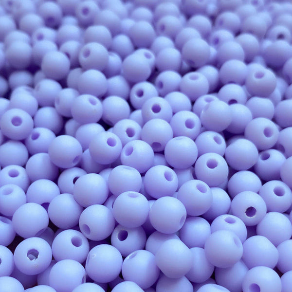Contas acrílicas fosca 6mm lavanda