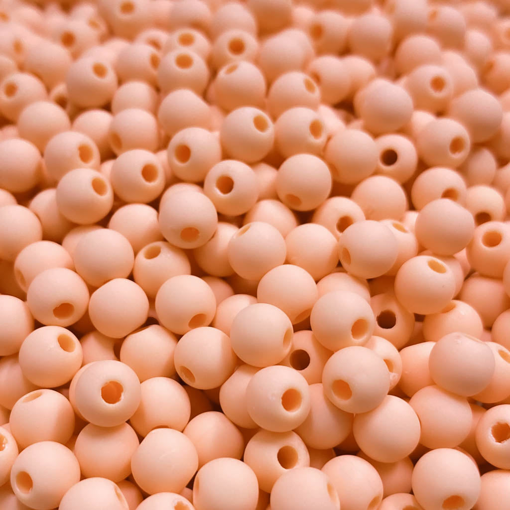 Contas acrílicas fosca 6mm salmão claro