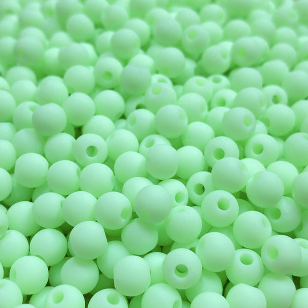 Contas acrílicas fosca 6mm verde claro