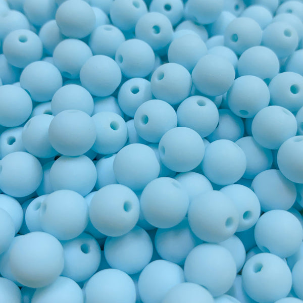 Contas acrílicas fosca 8mm azul bebé