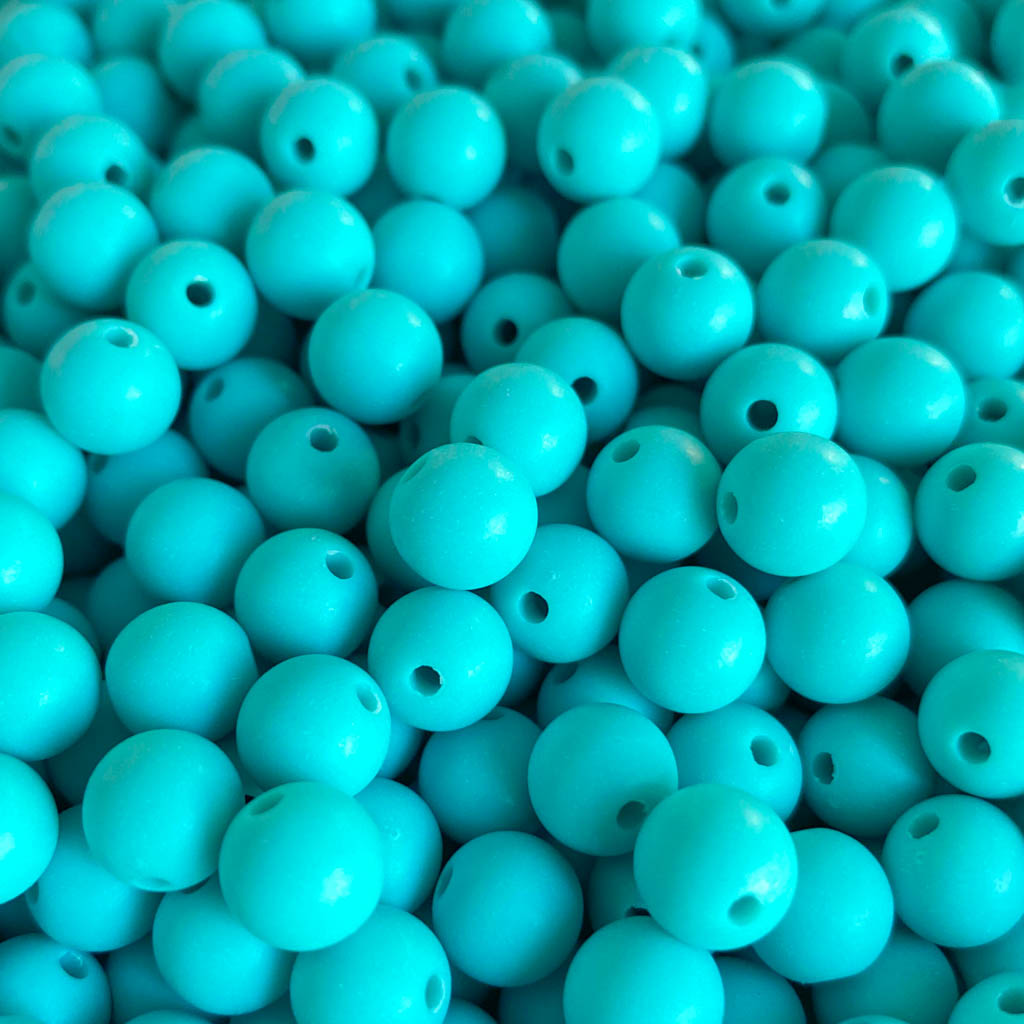 Contas acrílicas fosca 8mm azul celeste