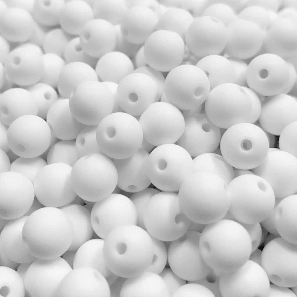 Contas acrílicas fosca 8mm branco