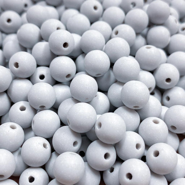 Contas acrílicas fosca 8mm cinza