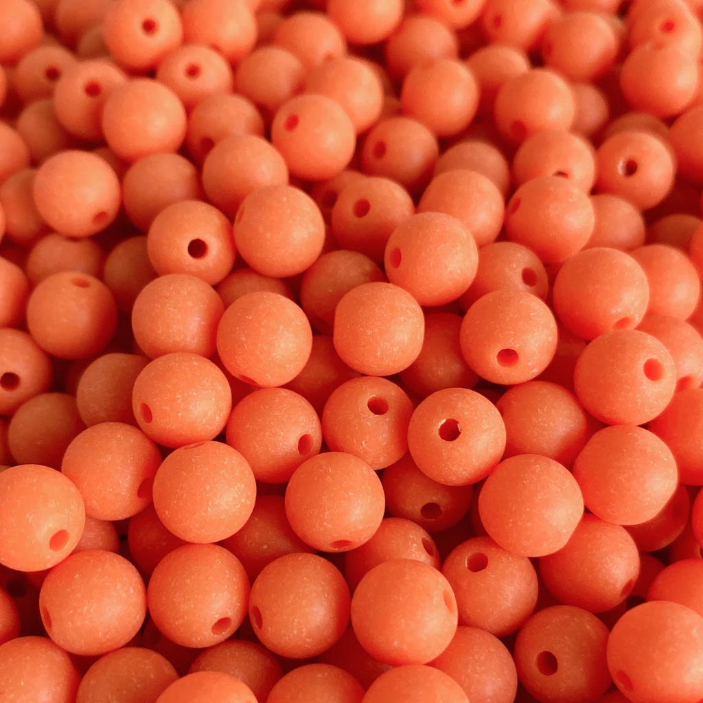 Contas acrílicas fosca 8mm laranja